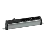 Simon 480 TS48-230E400K0-40 Listwa poszerzona 4 gn. typ E i płytka 2xRJ45 keystone; złącze śrubowe; aluminium-czarny