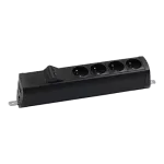 Simon 480 TS48-230E400K0-44 Listwa poszerzona 4 gn. typ E i płytka 2xRJ45 keystone; złącze śrubowe; czarny