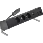 Simon 480 TS48-410E30BK0-44 Biurkowy zestaw gniazd 3 gn. typ E + ładow. USB A+C i płytka dla 2 złączy RJ45 keystone; złącze w układzie Wieland; czarny