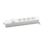 Simon 480 TS48-130E400K0-30 Listwa standardowa 4 gn. typ E i płytka 2xRJ45 keystone; złącze śrubowe; aluminium-biały