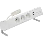 Simon 480 TS48-410E30BK0-33 Biurkowy zestaw gniazd 3 gn. typ E + ładow. USB A+C i płytka dla 2 złączy RJ45 keystone; złącze w układzie Wieland; biały