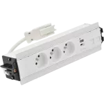 Simon 480 TS48-510E30BK0-33 Indesk 3 gn. typ E + ładow. USB A+C i płytka dla 2 złączy RJ45 keystone; złącze w układzie Wieland; biały