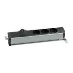 Simon 480 TS48-130E300K0-40 Listwa standardowa 3 gn. typ E i płytka 2xRJ45 keystone; złącze śrubowe; aluminium-czarny