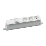 Simon 480 TS48-230E300K0-33 Listwa poszerzona 3 gn. typ E i płytka 2xRJ45 keystone; złącze śrubowe; biały