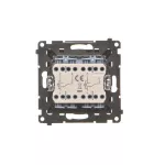 Simon 55 WMDL-TW6-2L2X-149 Łącznik schodowy podwójny z podświetleniem bez piktogramu – osobne podświetlenie dla każdego klawisza (moduł) 10 AX, 250 V~, szybkozłącza; Czarny mat