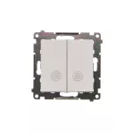 Simon 55 WMDL-TW6-2L2X-114 Łącznik schodowy podwójny z podświetleniem bez piktogramu – osobne podświetlenie dla każdego klawisza (moduł) 10 AX, 250 V~, szybkozłącza; Jasnoszary mat