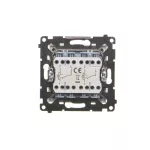 Simon 55 WMDL-TW6-2L2X-114 Łącznik schodowy podwójny z podświetleniem bez piktogramu – osobne podświetlenie dla każdego klawisza (moduł) 10 AX, 250 V~, szybkozłącza; Jasnoszary mat