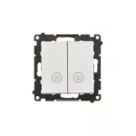 Simon 55 WMDL-TW6-2L2X-143 Łącznik schodowy podwójny z podświetleniem bez piktogramu – osobne podświetlenie dla każdego klawisza (moduł) 10 AX, 250 V~, szybkozłącza; Aluminium mat