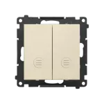 Simon 55 WMDL-TW6-2L2X-144 Łącznik schodowy podwójny z podświetleniem bez piktogramu – osobne podświetlenie dla każdego klawisza (moduł) 10 AX, 250 V~, szybkozłącza; Szampański mat
