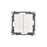 Simon 55 WMDL-TW6-2L2X-111 Łącznik schodowy podwójny z podświetleniem bez piktogramu – osobne podświetlenie dla każdego klawisza (moduł) 10 AX, 250 V~, szybkozłącza; Biały mat