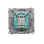 Simon Basic WMUL-021xxx-J011 Łącznik dwubiegunowy z podświetleniem LED (moduł) 10AX, 250V~, szybkozłącza; stal inox