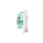 Simon Basic WMBW-102101-1011 Gniazdo wtyczkowe z uziemieniem podwójne, z funkcją niezmienności faz, 16A, 250V~, zaciski śrubowe. Kompletne - nie do ramek; biały