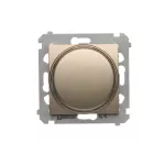 Simon 54 WMDS-004xLx-044 Ściemniacz obrotowy do LED ściemnialnych 230 V (moduł) 2–250 W; złoty mat. Maksymalna ilość zródeł LED - 10 szt.