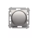 Simon 54 WMDS-004xLx-043 Ściemniacz obrotowy do LED ściemnialnych 230 V (moduł) 2–250 W; srebrny mat. Maksymalna ilość zródeł LED - 10 szt.