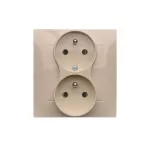 Simon 54 WMDW-00210Y-041 Gniazdo wtyczkowe z uziemieniem podwójne, z funkcją niezmienności faz, 16A, 250V~, zaciski śrubowe. Kompletne - nie do ramek; kremowy