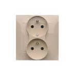 Simon 54 WMDW-00210Z-041 Gniazdo wtyczkowe z uziemieniem podwójne, z funkcją niezmienności faz, z przesłonami, 16A, 250V~, zaciski śrubowe. Kompletne - nie do ramek; kremowy