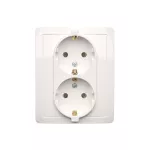 Simon Basic WMBW-12210x-1013 Gniazdo wtyczkowe z uziemieniem Schuko podwójne; biały