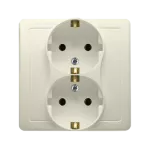 Simon Basic WMBW-12210x-9013 Gniazdo wtyczkowe z uziemieniem Schuko podwójne; beż