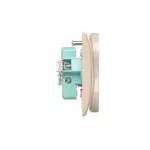 Simon Basic WMBW-102101-9011 Gniazdo wtyczkowe z uziemieniem podwójne, z funkcją niezmienności faz, 16A, 250V~, zaciski śrubowe. Kompletne - nie do ramek; beż