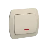 Simon Akord WMAL-411xxx-9012 Łącznik jednobiegunowy z podświetleniem, 10AX, 250V~, zaciski śrubowe; beż