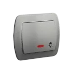 Simon Akord WMAL-481xxx-D012 Przycisk światło z podświetleniem 10AX, 250V~, zaciski śrubowe; aluminiowy