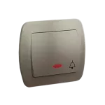 Simon Akord WMAL-491xxx-H012 Przycisk dzwonek z podświetleniem 10AX, 250V~, zaciski śrubowe; satynowy