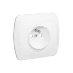 Simon Akord WMAW-40111x-1012 Gniazdo wtyczkowe z uziemieniem, z przesłonami torów prądowych, 16A, 250V~, zaciski śrubowe; biały