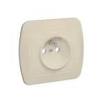 Simon Akord WMAW-40111x-9012 Gniazdo wtyczkowe z uziemieniem, z przesłonami torów prądowych, 16A, 250V~, zaciski śrubowe; beż