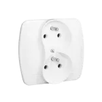 Simon Akord WMAW-13210x-1012 Gniazdo wtyczkowe z uziemieniem podwójne, z funkcją niezmienności faz, Σ16A, 250V~, zaciski śrubowe; biały