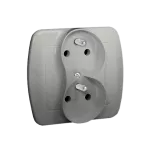 Simon Akord WMAW-13210x-D012 Gniazdo wtyczkowe z uziemieniem podwójne, z funkcją niezmienności faz, Σ16A, 250V~, zaciski śrubowe; aluminiowy