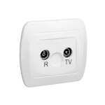 Simon Akord WMAA-41035x-1013 Gniazdo antenowe R-TV końcowe separowane; biały