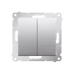 Simon 54 WMDL-Z10005-043 Łącznik dwubiegunowy podwójny (moduł) 16AX, 250V~, zaciski śrubowe; srebrny mat