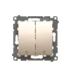 Simon 54 WMDL-Z10005-044 Łącznik dwubiegunowy podwójny (moduł) 16AX, 250V~, zaciski śrubowe; złoty mat