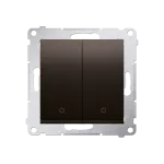 Simon 54 WMDL-Z10005-046 Łącznik dwubiegunowy podwójny (moduł) 16AX, 250V~, zaciski śrubowe; brąz mat