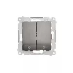 Simon 54 WMDL-Z10005-048 Łącznik dwubiegunowy podwójny (moduł) 16AX, 250V~, zaciski śrubowe; antracyt