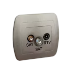 Simon Akord WMAA-01319z-H013 Gniazdo antenowe SAT-SAT-RTV końcowe; satynowy