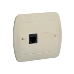 Simon Akord WMAT-4010xx-9012 Gniazdo telefoniczne RJ12 pojedyncze, z zaślepką. Montaż do puszki na wkręty; beż