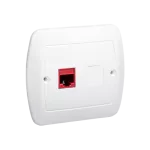 Simon Akord WMAK-4510xx-1013 Gniazdo komputerowe RJ45 pojedyncze, kategoria 5e. Montaż do puszki na wkręty; biały