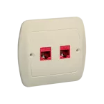 Simon Akord WMAK-4520xx-9013 Gniazdo komputerowe RJ45 podwójne, kategoria 5e. Montaż do puszki na wkręty; beż