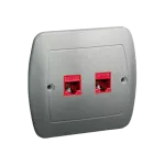 Simon Akord WMAK-4520xx-D013 Gniazdo komputerowe RJ45 podwójne, kategoria 5e. Montaż do puszki na wkręty; aluminiowy