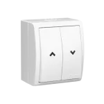 Simon Aquarius WMQL-340xxx-1011 Przycisk roletowy bryzgoszczelny IP54 10AX, 250V~, zaciski śrubowe; biały