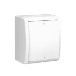 Simon Aquarius WMQL-321xxx-1011 Łącznik dwubiegunowy bryzgoszczelny IP54 z podświetleniem, 10AX, 250V~, zaciski śrubowe; biały