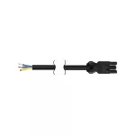 Simon 480 TS48-CR4020-14 Przewód zasilający 3x2.5mm2 złącze żeńskie 3-polowe sys. Wieland bez wtyczki; czarny; 2 m