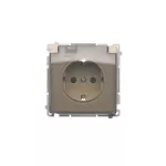 Simon Basic WMBW-53111x-9011 Gniazdo wtyczkowe Schuko do wersji IP44 z przesłonami (moduł) 16A, 250V~,zaciski śrubowe; klapka transparentna; beż