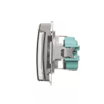 Simon Basic WMBW-73111x-J011 Gniazdo wtyczkowe Schuko do wersji IP44 (moduł) 16A, 250V~, zaciski śrubowe; stal inox. Klapka transparentna