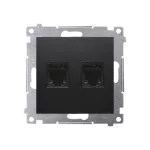 Simon 54 WMDT-0020xx-049 Gniazdo telefoniczne podwójne RJ12 (moduł); czarny