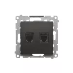 Simon 54 WMDT-0020xx-049 Gniazdo telefoniczne podwójne RJ12 (moduł); czarny
