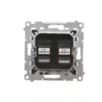 Simon 54 WMDT-0020xx-049 Gniazdo telefoniczne podwójne RJ12 (moduł); czarny