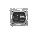 Simon 54 WMDT-0010xx-049 Gniazdo telefoniczne pojedyncze RJ12 (moduł); czarny