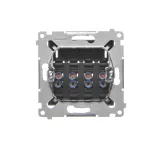 Simon 54 WMDG-04000x-049 Gniazdo głośnikowe 4-krotne z polem opisowym (moduł). Przekrój przewodów dla wejścia i wyjścia 2,5 mm2; czarny